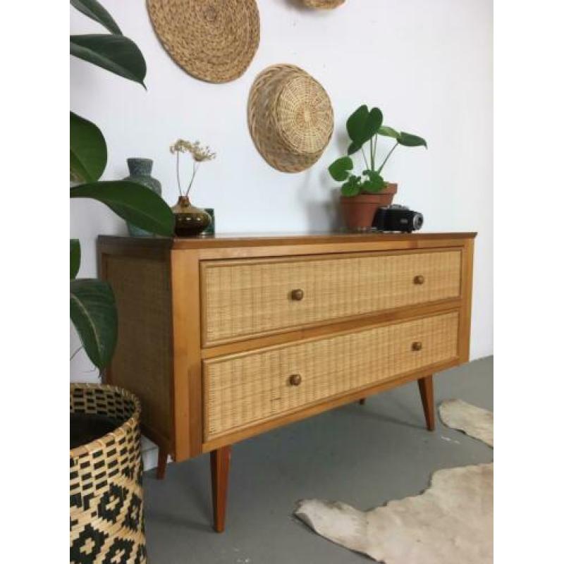 Vintage rotan sideboard - kast - cabinet