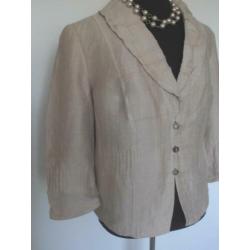 NIEUW Gerry Weber prachtig beige linnen zomer jasje mt 46