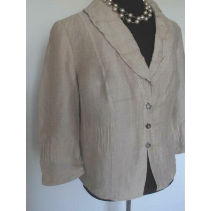 NIEUW Gerry Weber prachtig beige linnen zomer jasje mt 46