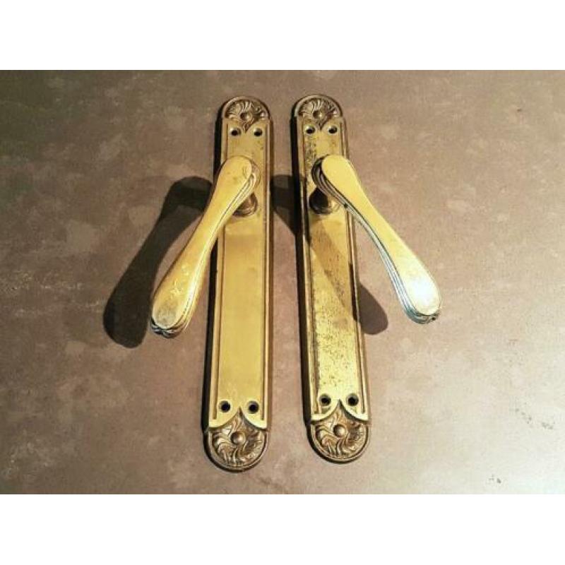 Antieke deurkrukken brons brocante sluitwerk klink: 15,-