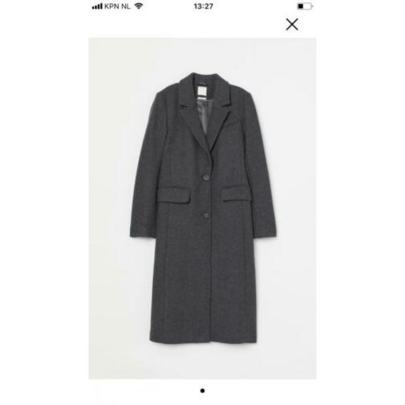 Mt 34 H&M jas grijs wol premium (36)