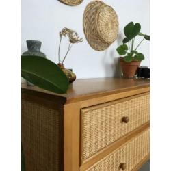 Vintage rotan sideboard - kast - cabinet