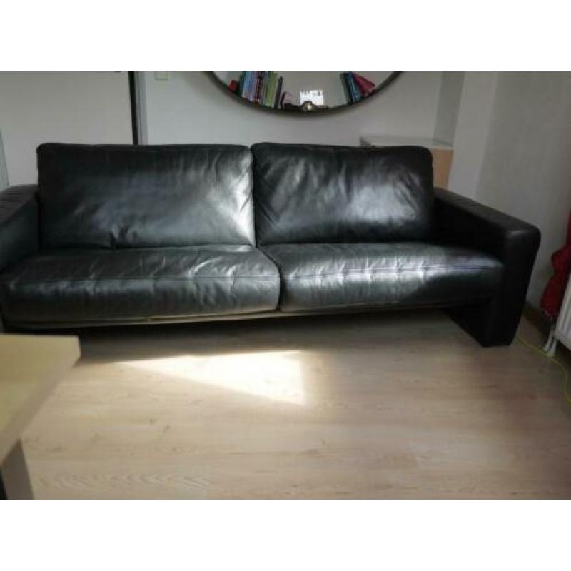 HF Style driezitsbank leer