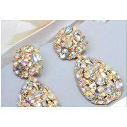 Sprankelende fashion oorbellen-6,5cm-kristal-nieuw