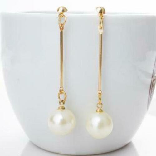 oorbellen wit parel hangers wit met goud /mooi voor de bruid