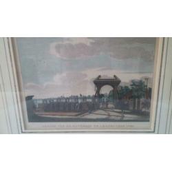 De batterij te Amstelveen 1787, originele kopergravure.
