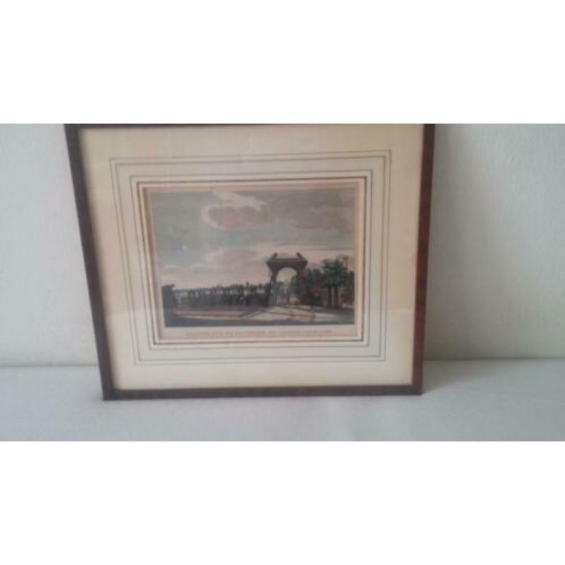 De batterij te Amstelveen 1787, originele kopergravure.
