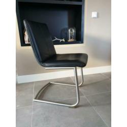 4,6,8,10 Henders en Hazel eetkamerstoelen leder op rvs frame