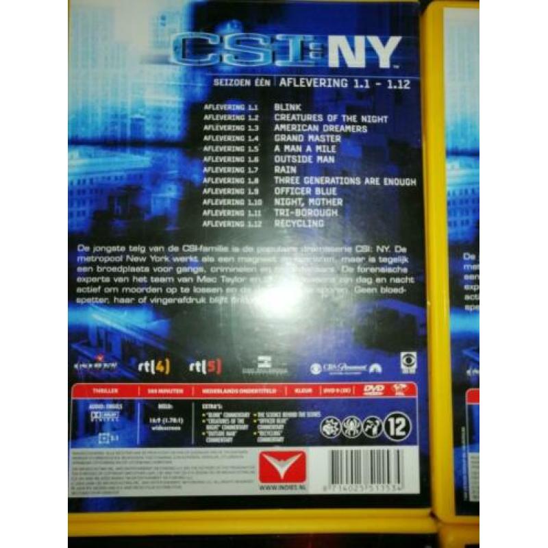 CSI-CSI NY - 4 x 3 dvd ( ook apart )