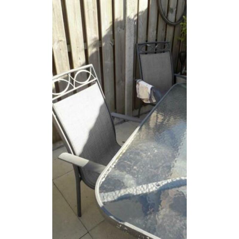 5 delig aluminium tuinset tuinstel 25 € + tuinkussens