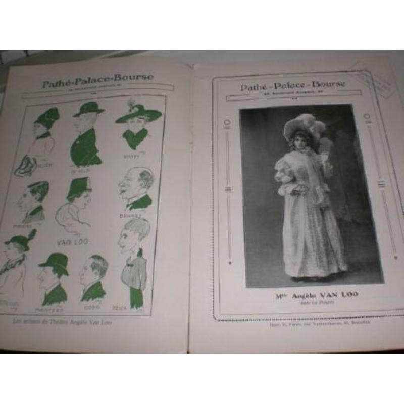 Prachtig programmaboekje Theatre Angèle Van Loo Brussel 1910