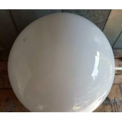 Schoollamp, hanglamp, vintage, melkglas, groot