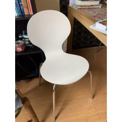 Eetkamerstoel wit zilver 6 stuks Ikea