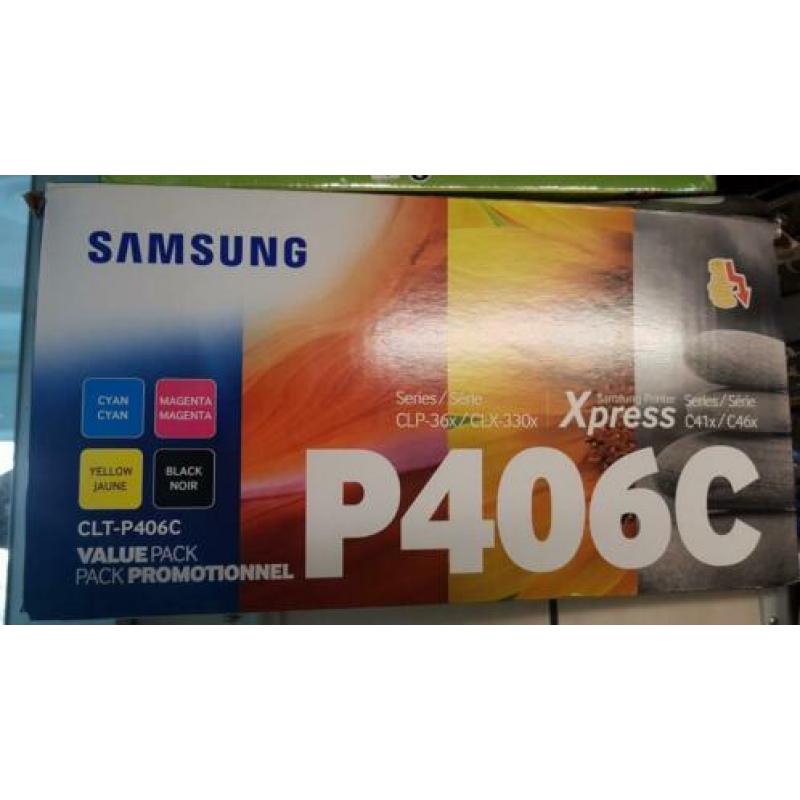 Samsung laser printer inkt 406c 3x zwart 1 x blauw