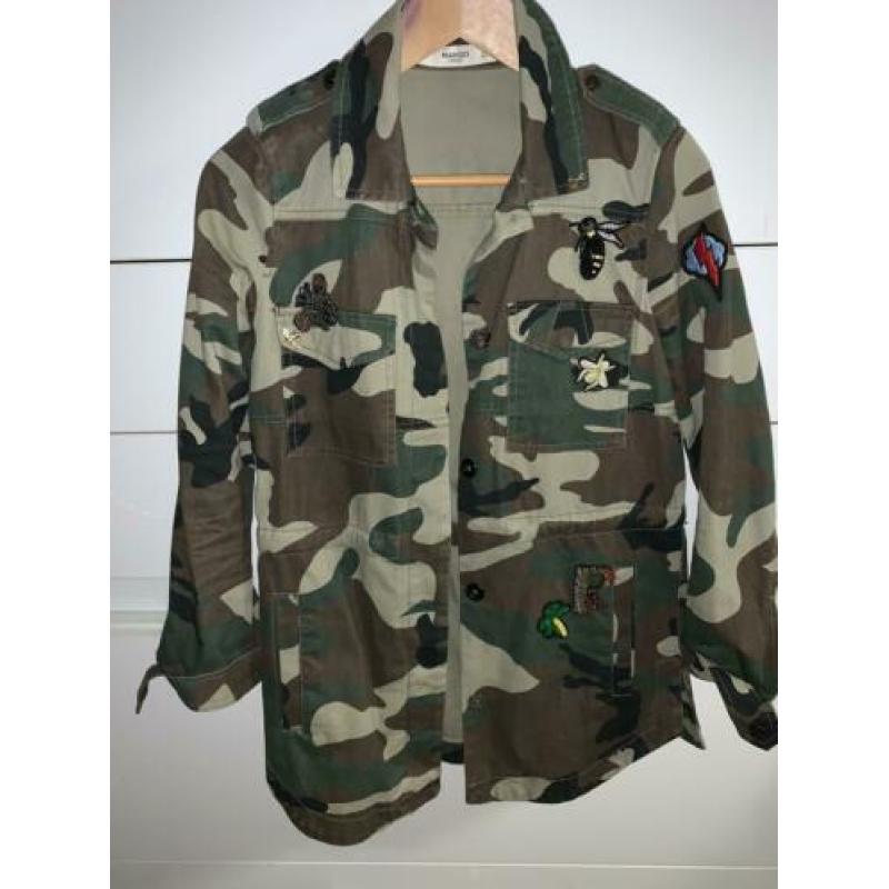 Mango blouse / Jack met embleem camouflage maat S