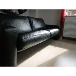 HF Style driezitsbank leer