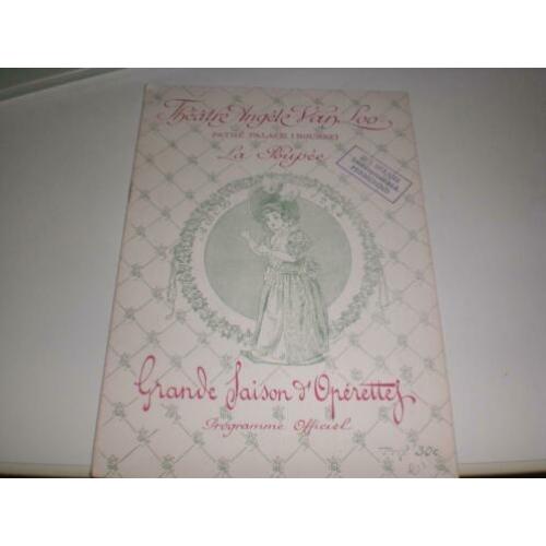 Prachtig programmaboekje Theatre Angèle Van Loo Brussel 1910