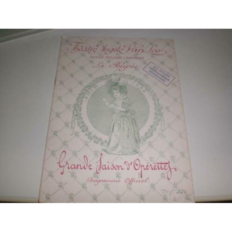 Prachtig programmaboekje Theatre Angèle Van Loo Brussel 1910