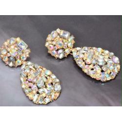 Sprankelende fashion oorbellen-6,5cm-kristal-nieuw