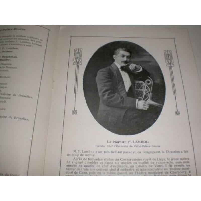 Prachtig programmaboekje Theatre Angèle Van Loo Brussel 1910