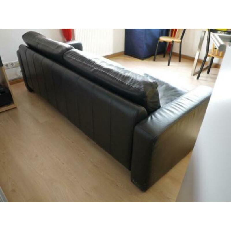 HF Style driezitsbank leer