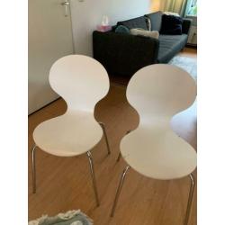 Eetkamerstoel wit zilver 6 stuks Ikea
