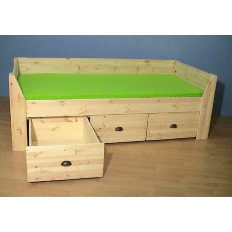 BED model bedbank met 3 ruime laden eronder 80x180/tm100x220