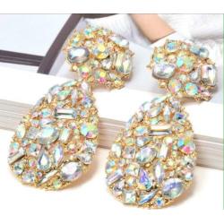 Sprankelende fashion oorbellen-6,5cm-kristal-nieuw