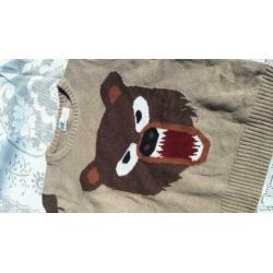 2 dunnen h&m dieren truien maat 98 104 - beer en vos