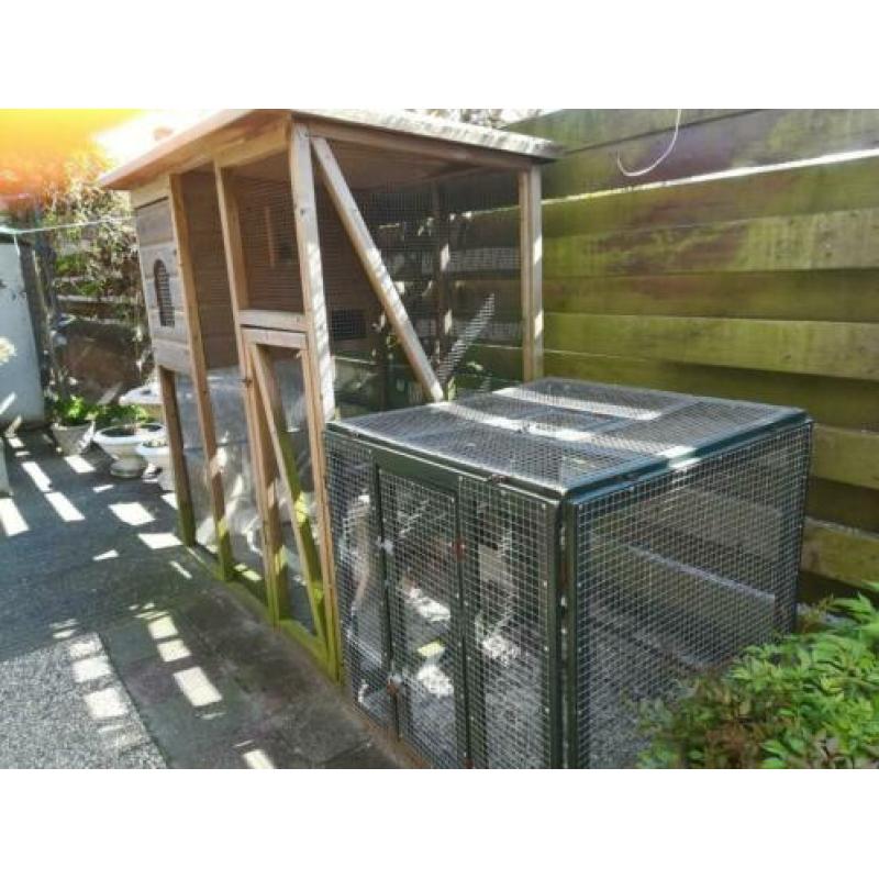 Gratis ophalen houten volière, konijnenhok, kippenhok.