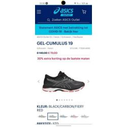 Asics hardloopschoenen, maat 43,5