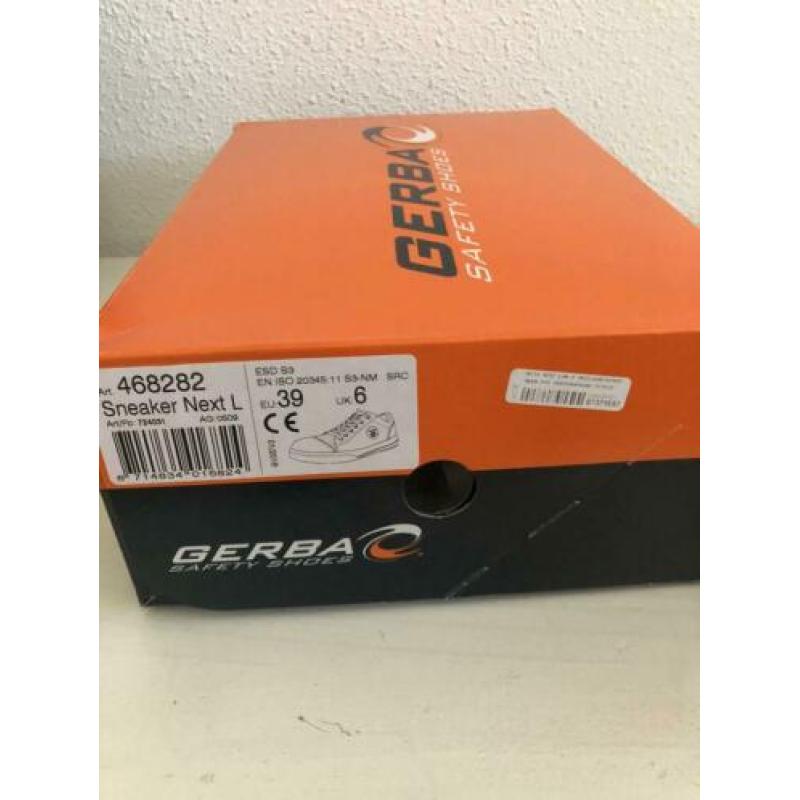 Nieuwen Gerba S3/ESD Veigigheid sneakers Grijs. Maat 39