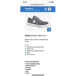 Nieuwen Gerba S3/ESD Veigigheid sneakers Grijs. Maat 39
