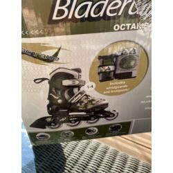 Skates met helm en kniebeschermers maat 32-36