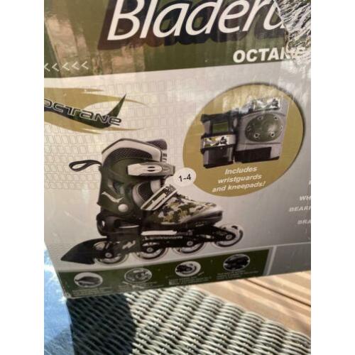 Skates met helm en kniebeschermers maat 32-36